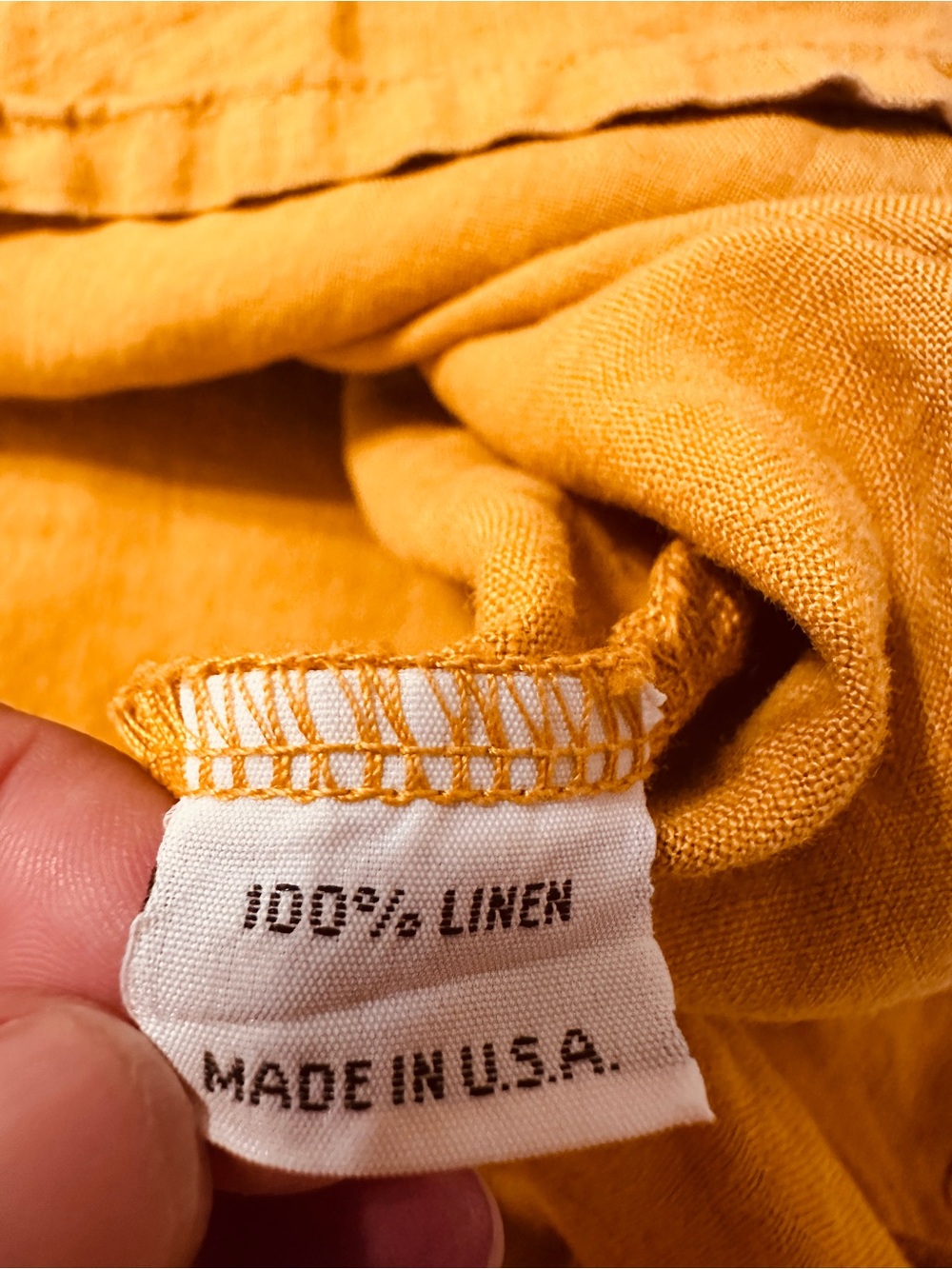 Bryn Walker Mustard Linen V-Neck Relaxed Top-Kangaroo Pocket-Size XL (estimated) - Picture 6 of 8